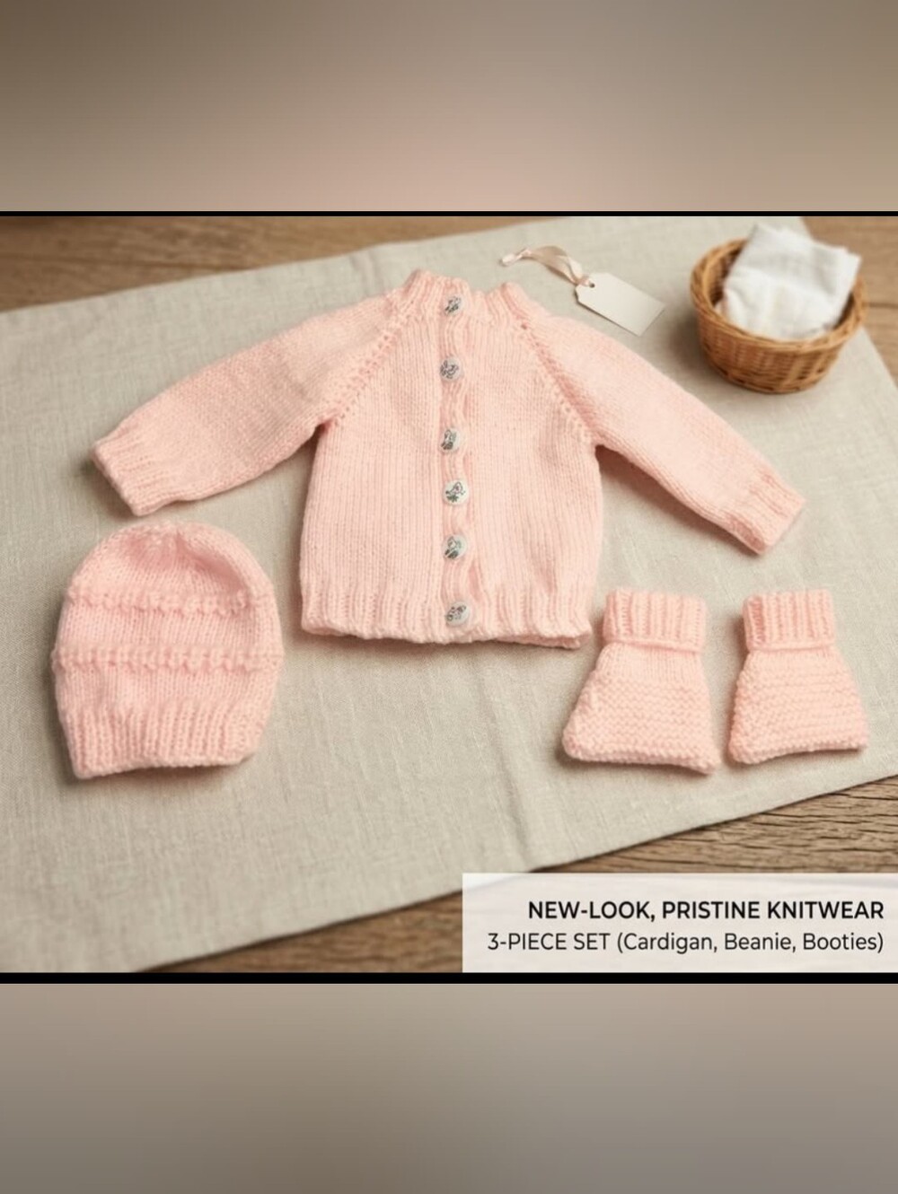 🧶 **Handmade Baby Sweater, Shoes & Beanie – Adorable 3-Piece Set** 🧸